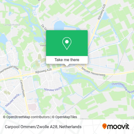 Carpool Ommen/Zwolle A28 map