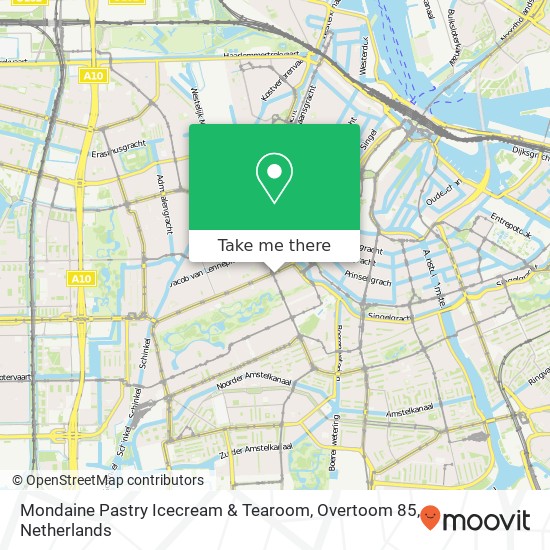 Mondaine Pastry Icecream & Tearoom, Overtoom 85 map