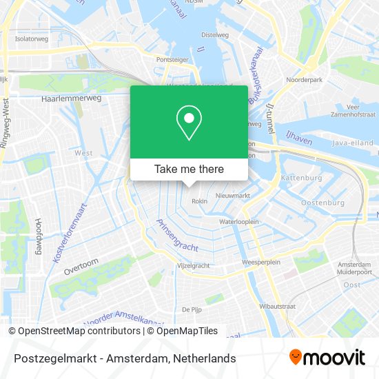 Postzegelmarkt - Amsterdam Karte