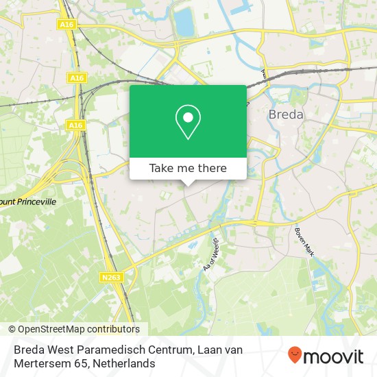Breda West Paramedisch Centrum, Laan van Mertersem 65 map