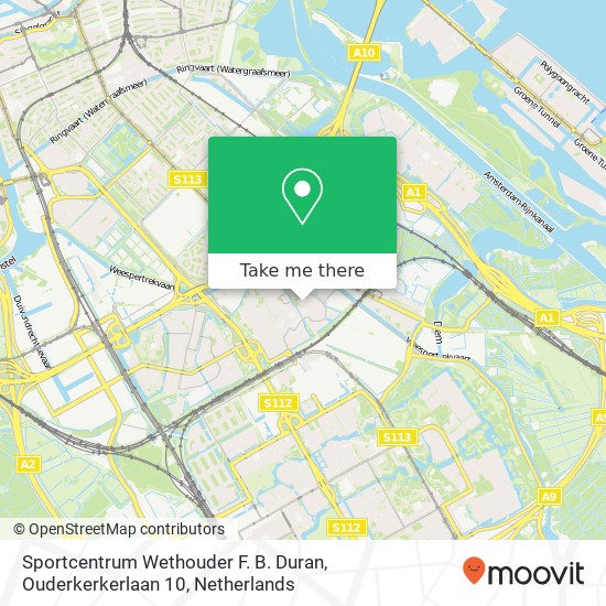 Sportcentrum Wethouder F. B. Duran, Ouderkerkerlaan 10 map