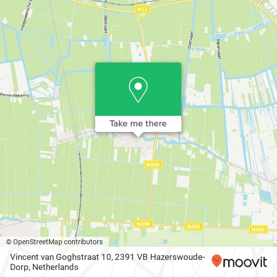 Vincent van Goghstraat 10, 2391 VB Hazerswoude-Dorp map