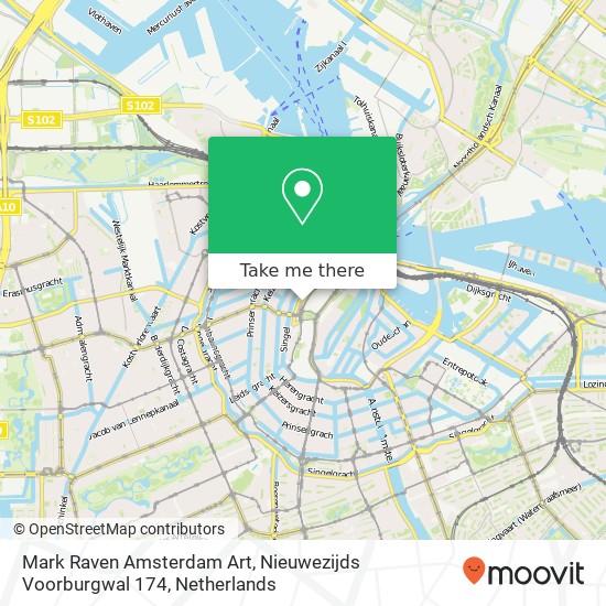 Mark Raven Amsterdam Art, Nieuwezijds Voorburgwal 174 map