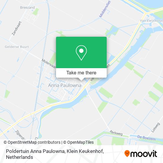 Poldertuin Anna Paulowna, Klein Keukenhof map