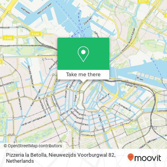 Pizzeria la Betolla, Nieuwezijds Voorburgwal 82 Karte