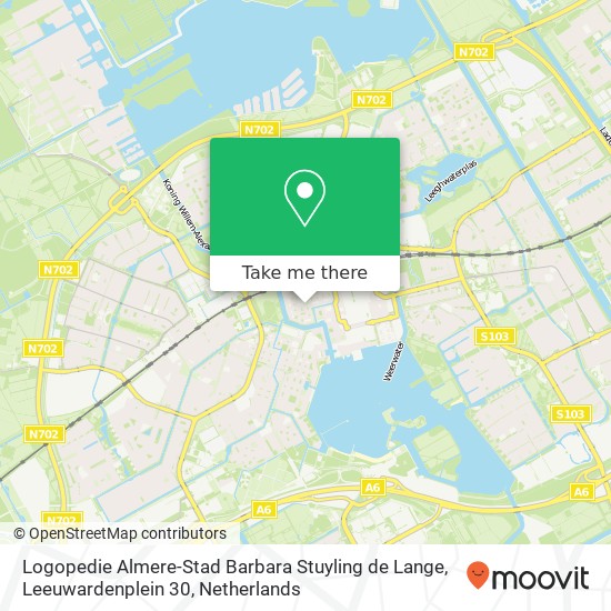 Logopedie Almere-Stad Barbara Stuyling de Lange, Leeuwardenplein 30 map