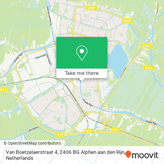 Van Boetzelaerstraat 4, 2406 BG Alphen aan den Rijn Karte