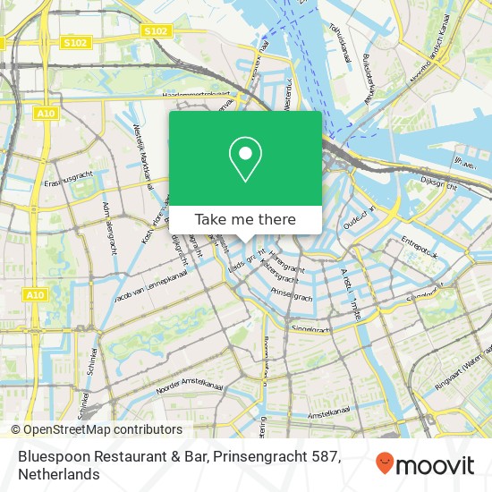 Bluespoon Restaurant & Bar, Prinsengracht 587 Karte