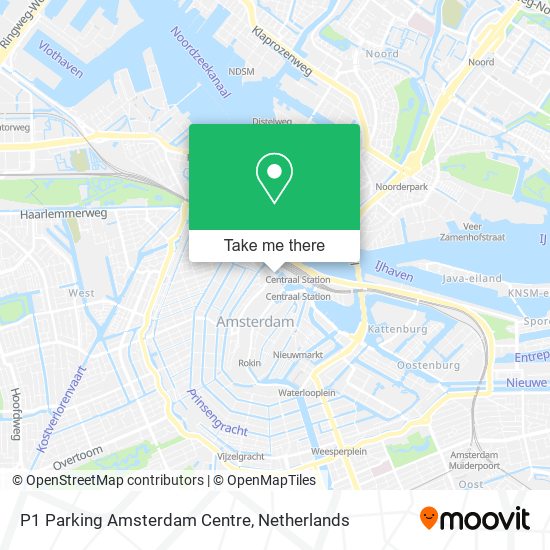 P1 Parking Amsterdam Centre map