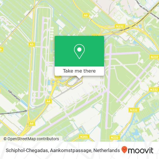 Schiphol-Chegadas, Aankomstpassage Karte