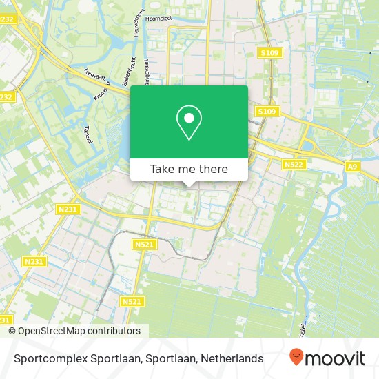 Sportcomplex Sportlaan, Sportlaan map