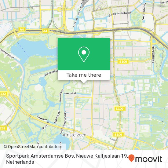 Sportpark Amsterdamse Bos, Nieuwe Kalfjeslaan 19 map