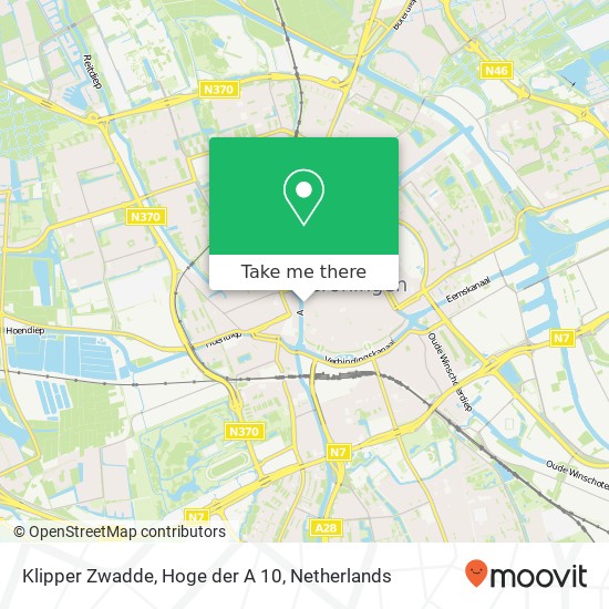 Klipper Zwadde, Hoge der A 10 map