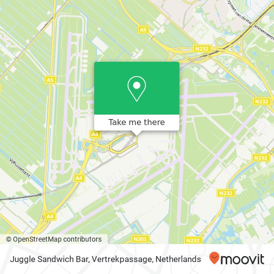 Juggle Sandwich Bar, Vertrekpassage map