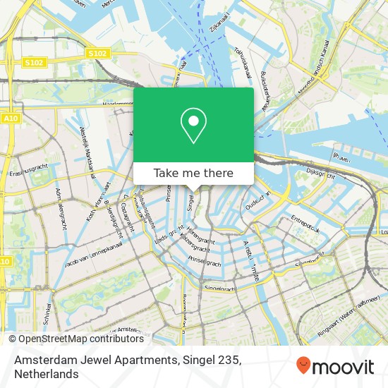 Amsterdam Jewel Apartments, Singel 235 Karte
