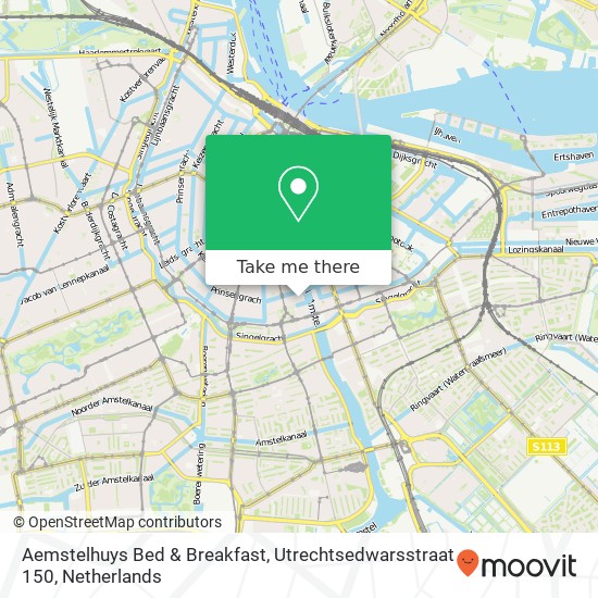 Aemstelhuys Bed & Breakfast, Utrechtsedwarsstraat 150 map