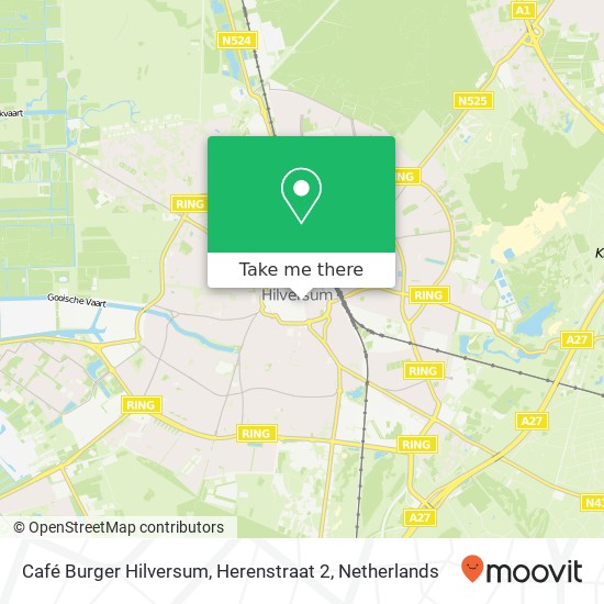 Café Burger Hilversum, Herenstraat 2 map