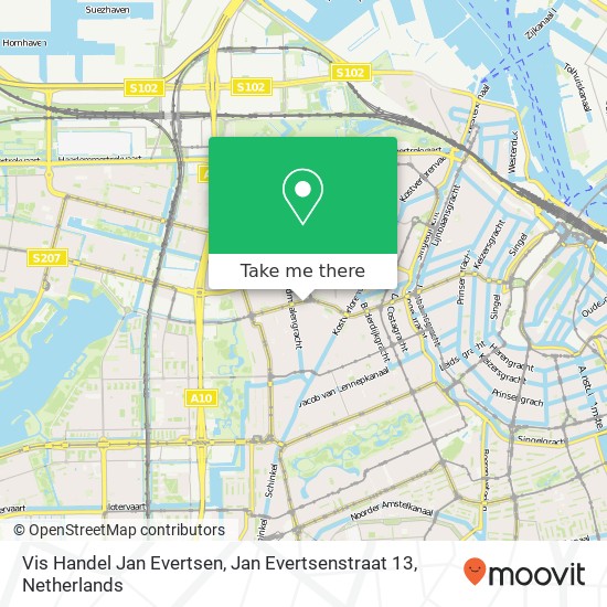 Vis Handel Jan Evertsen, Jan Evertsenstraat 13 map