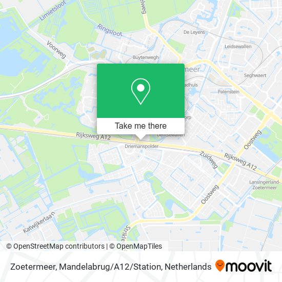 Zoetermeer, Mandelabrug / A12 / Station Karte