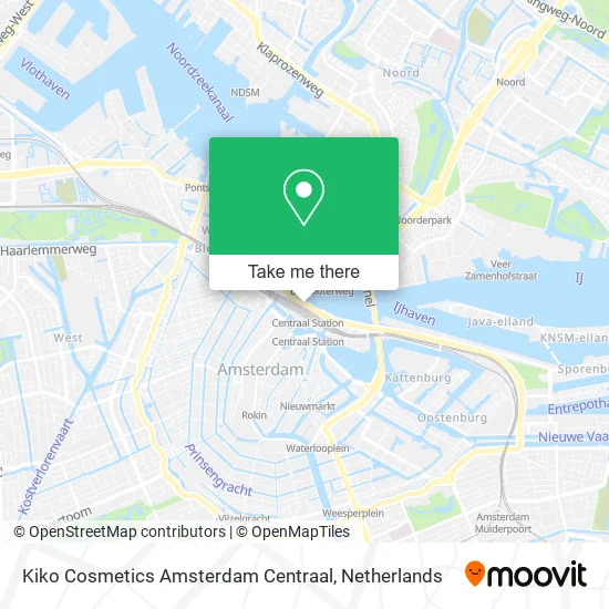 Kiko Cosmetics Amsterdam Centraal map