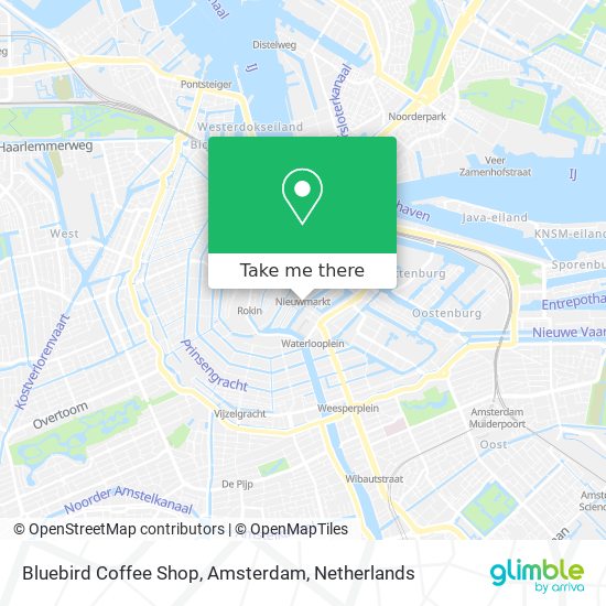 Bluebird Coffee Shop, Amsterdam map