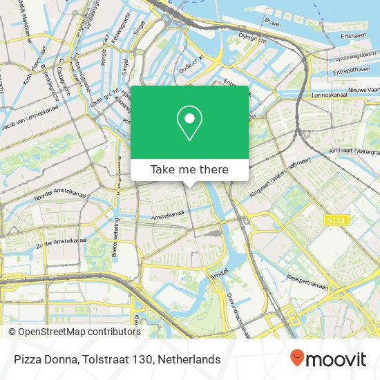 Pizza Donna, Tolstraat 130 map