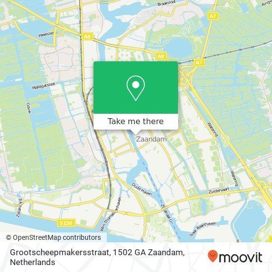Grootscheepmakersstraat, 1502 GA Zaandam map