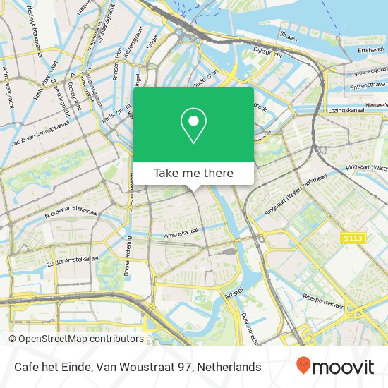 Cafe het Einde, Van Woustraat 97 map