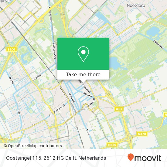 Oostsingel 115, 2612 HG Delft map