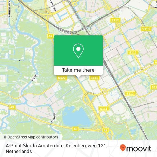 A-Point Škoda Amsterdam, Keienbergweg 121 Karte