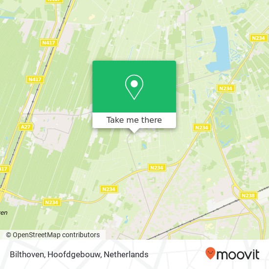 Bilthoven, Hoofdgebouw Karte