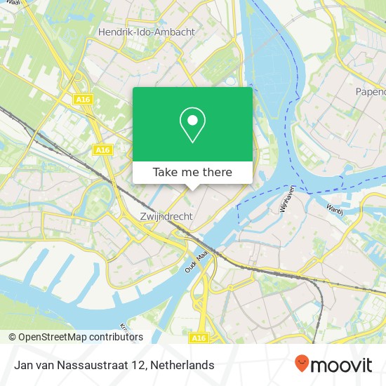 Jan van Nassaustraat 12, 3331 BG Zwijndrecht Karte