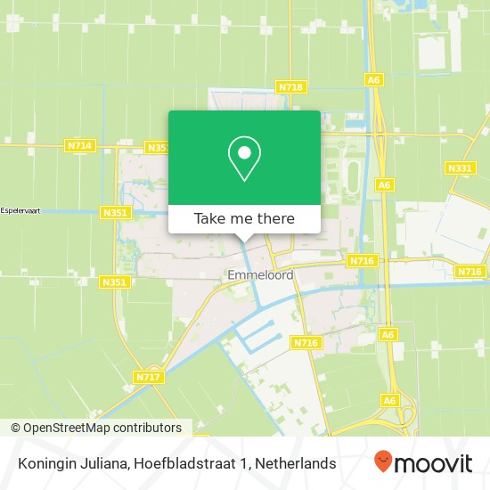 Koningin Juliana, Hoefbladstraat 1 map