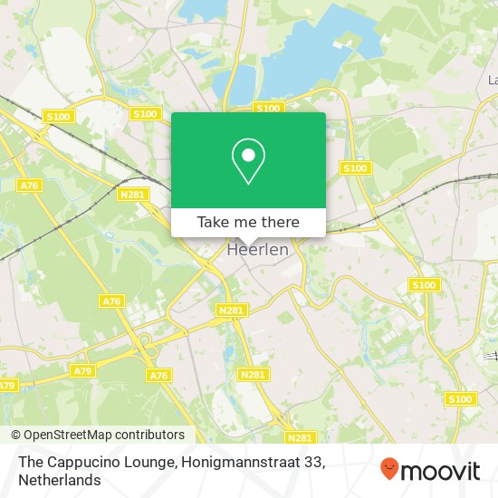 The Cappucino Lounge, Honigmannstraat 33 map