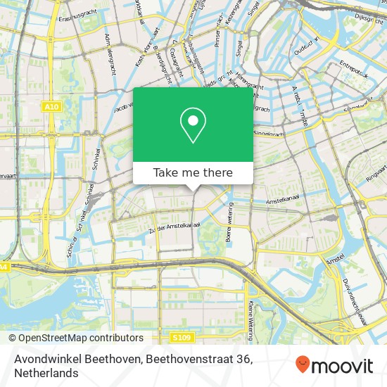 Avondwinkel Beethoven, Beethovenstraat 36 map