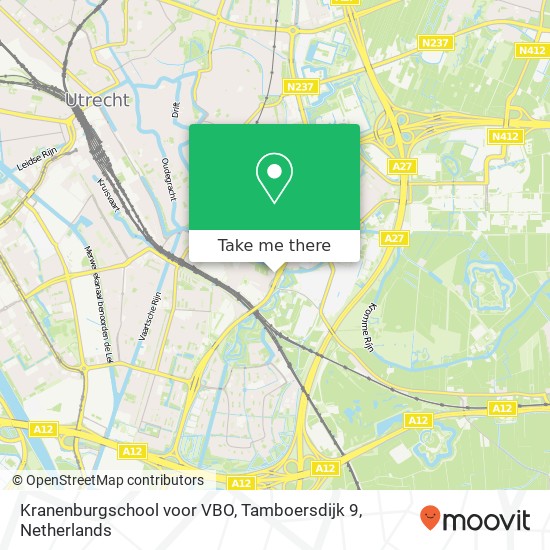 Kranenburgschool voor VBO, Tamboersdijk 9 map