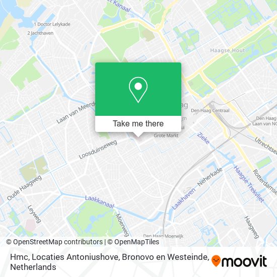 Hmc, Locaties Antoniushove, Bronovo en Westeinde map