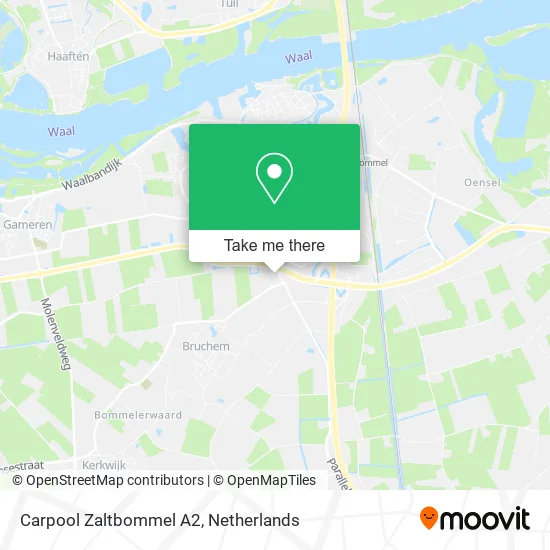 Carpool Zaltbommel A2 map