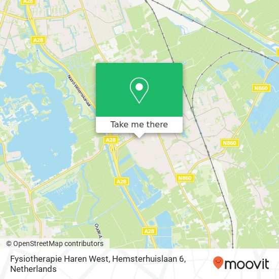 Fysiotherapie Haren West, Hemsterhuislaan 6 map