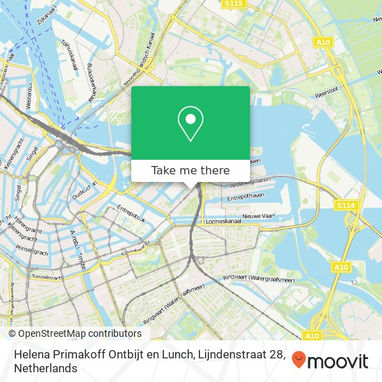 Helena Primakoff Ontbijt en Lunch, Lijndenstraat 28 map