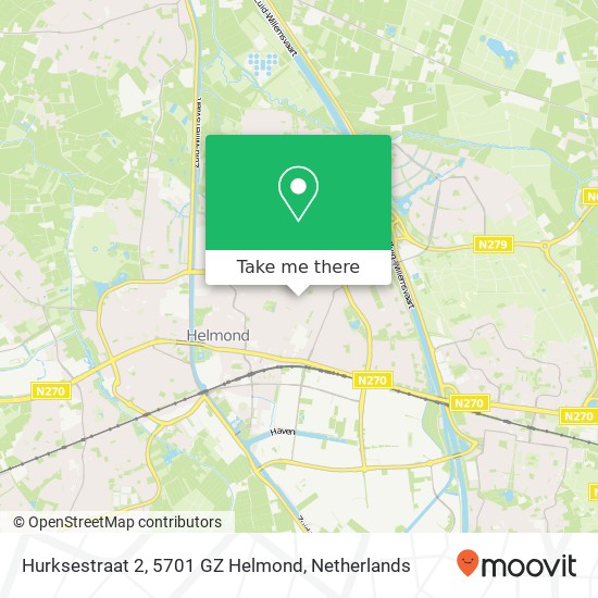 Hurksestraat 2, 5701 GZ Helmond map