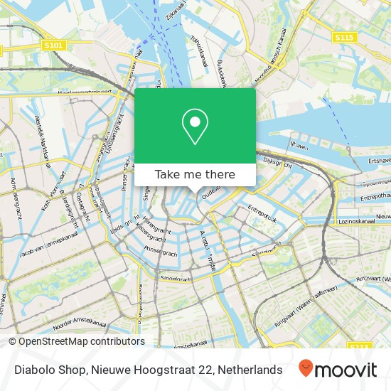 Diabolo Shop, Nieuwe Hoogstraat 22 map