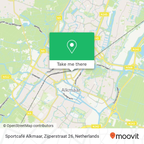 Sportcafé Alkmaar, Zijperstraat 26 map