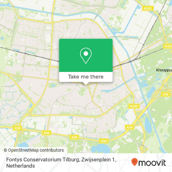 Fontys Conservatorium Tilburg, Zwijsenplein 1 map