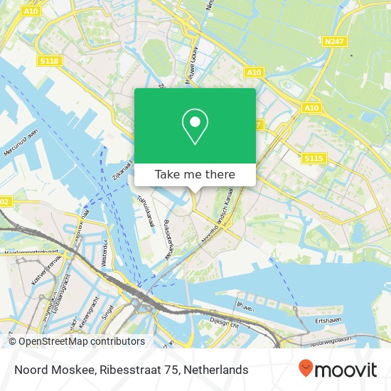 Noord Moskee, Ribesstraat 75 map