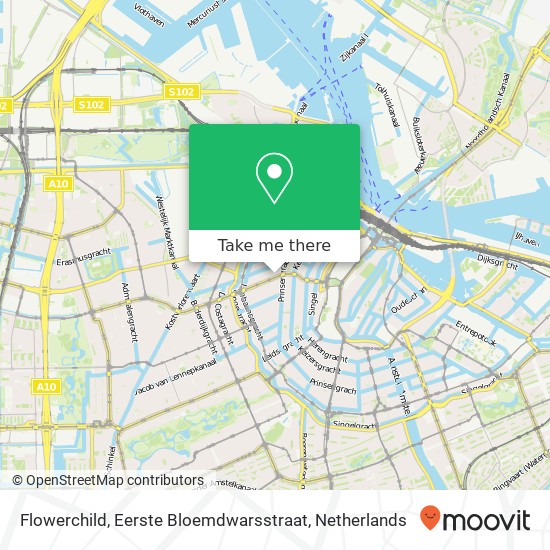 Flowerchild, Eerste Bloemdwarsstraat map