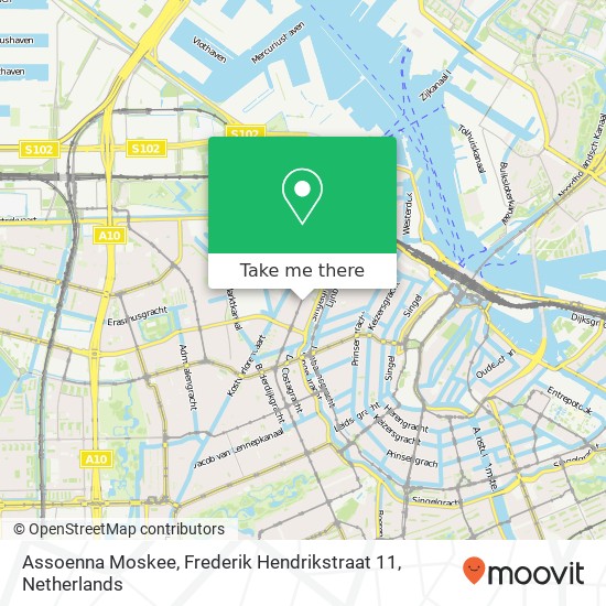 Assoenna Moskee, Frederik Hendrikstraat 11 map