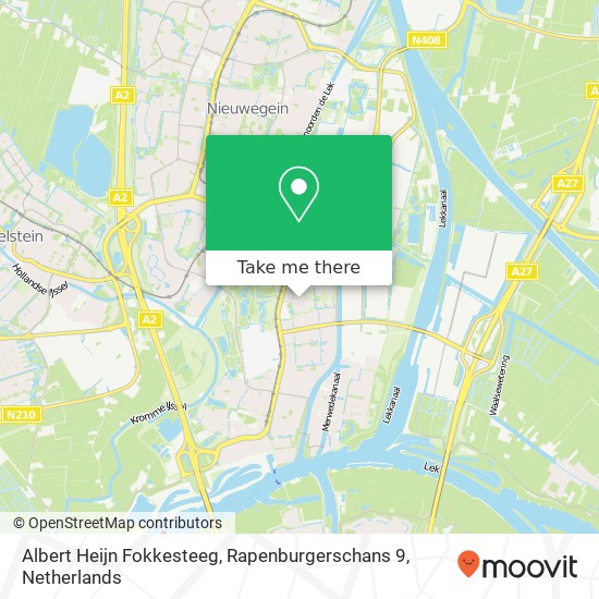 Albert Heijn Fokkesteeg, Rapenburgerschans 9 map