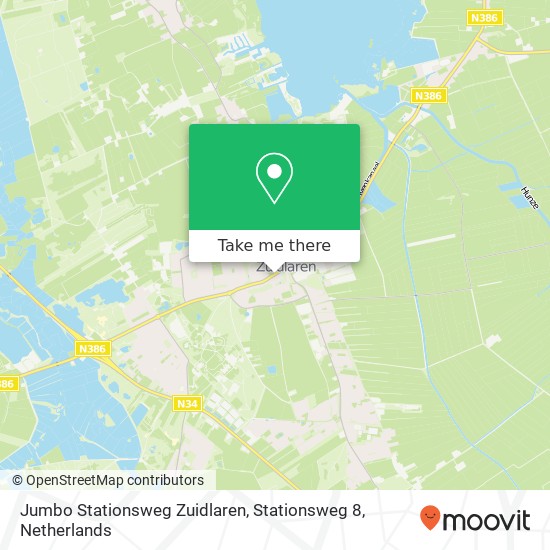 Jumbo Stationsweg Zuidlaren, Stationsweg 8 map