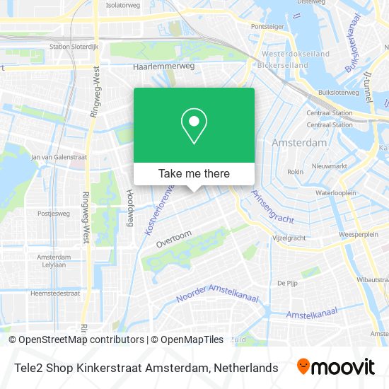 Tele2 Shop Kinkerstraat Amsterdam map